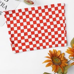 Checker board tube top.